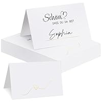 woric 60 Stück Tischkarten Schön dass du da bist, 110x85mm Platzkarten zum selbst Beschriften Namenskärtchen Tischkarten für Hochzeit Geburtstag Taufe Weihnachten