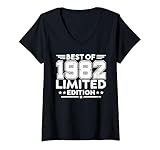 Photo Gallery donna best of 1982 limited edition anno 1982 compleanno maglietta con collo a v Photo Gallery donna best of 1982 limited edition anno 1982 compleanno maglietta con collo a v