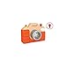 Janod Beech Wood Toddler Camera with Light & Sound Effects & Silicone Cover for Pretend Play Ages 18 Months+