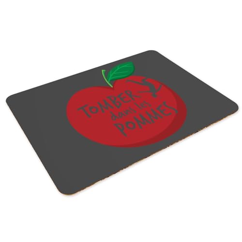 Sets de table dessous en liège napperons noir grand format humour enfant