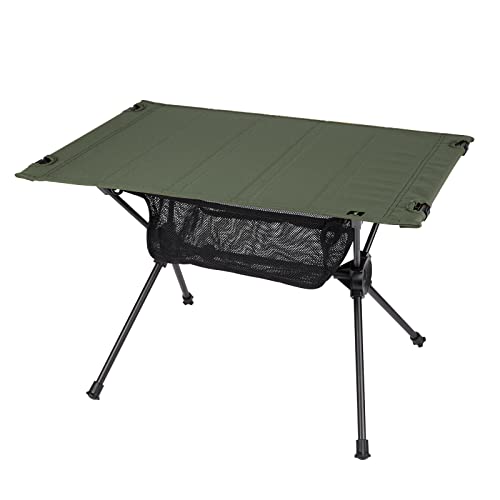 GEERTOP Campingtisch Klappbar,faltbar Campingtisch klappbar, Camping Tisch Klapptisch mit Tragetasche und Netztasche, Kleiner Tisch Outdoor Ultraleicht für Angeln Wandern 60 x 40 x 40 cm(Khaki) Cover