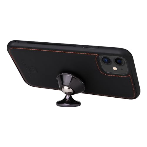 Coque pour iPhone 11 en cuir PU noir de qualité supérieure avec support antichoc - 4