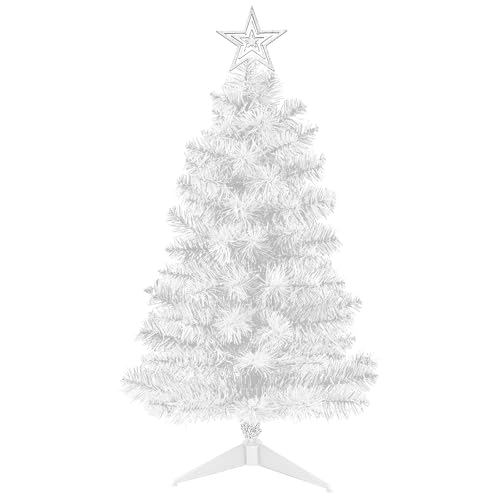 DUUDO Mini White Christmas Tree Tabletop Premium Artificial 3Ft Small Christmas Tree for Home, Office, Indoor and Outdoor Decor,Holiday Decoration,Easy Assembly Metal Hinges & Foldable Base.