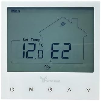 WiFi Programmable Thermostat for Radiant Floor Heating - 120V/240V Dual Voltage, Smart Home with Floor and Air Sensor, Touchscreen Display, Energy Saving