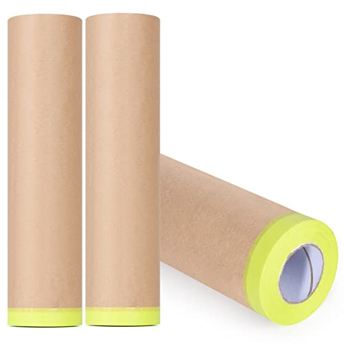 3-Piece Set, Masking Tape Protective Paper | For Auto Overlay Masking, Home Protection, Paint Masking (24-In. X 46-Feet) #TOP10