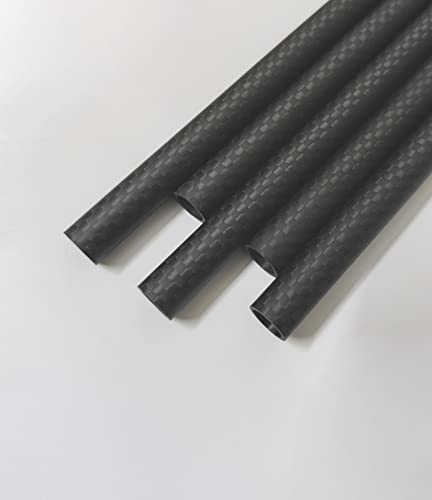 3Kカーボンパイプ 中空チューブ 炭素繊維 内径14mm x 外16mm x 長さ330mm (2本) 平織りマット表面