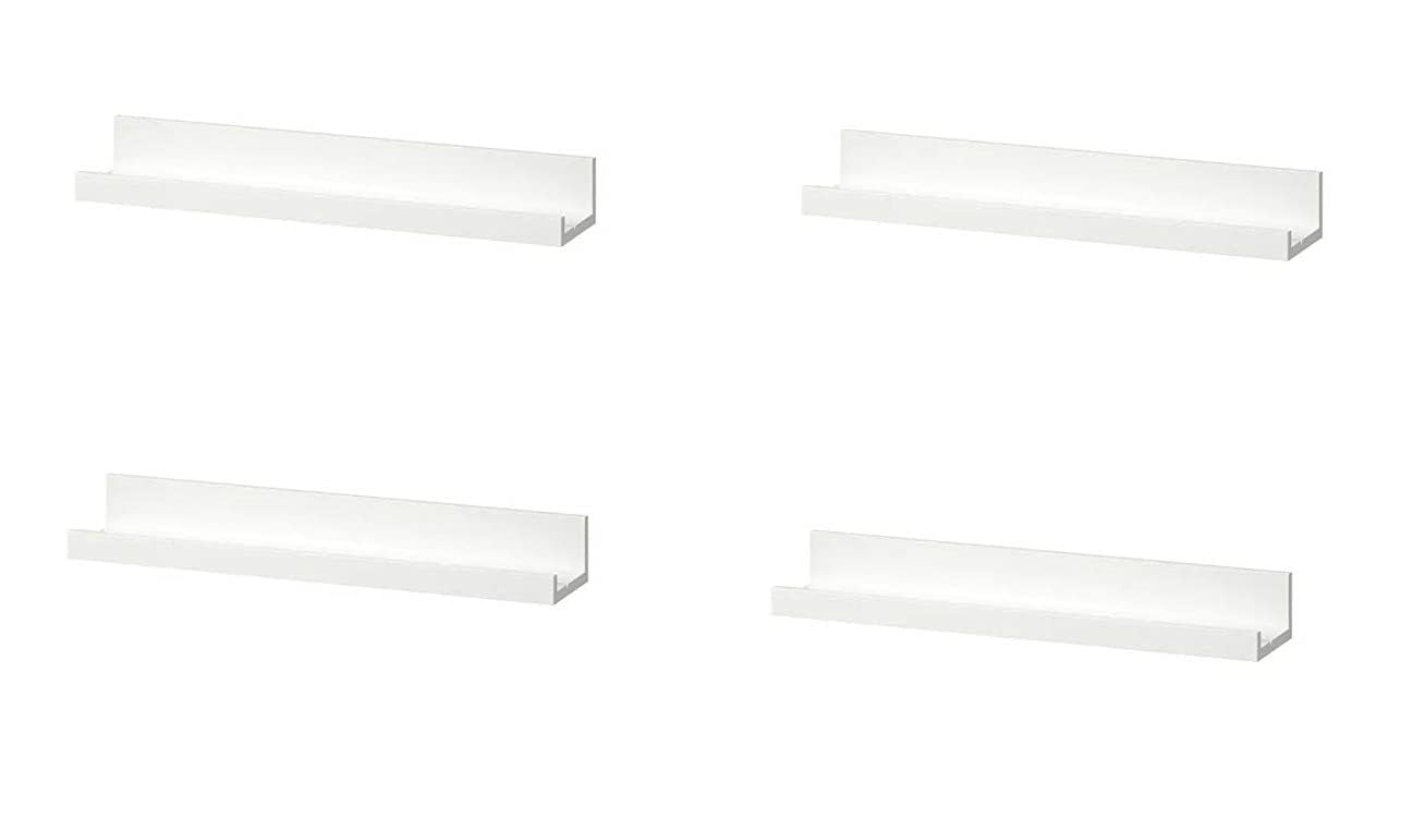 Digital Shoppy MOSSLANDA Fibreboard Brass Picture Ledge (White, 55 cm, 21 Inch). (4)