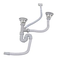 Abflussrohr Für Küchenspüle, Doppeltes Küchenspüle-Abfluss-Set Küchenspülen-Abtropfrohr S-gebogen Abwasserrohr-Set Waschbecken-Abflussrohr für Badezimmer zu Hause