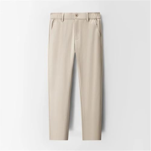 Mens Korean Style Casual Straight Suit Pants High Waisted Lightweight Office Work Trousers4