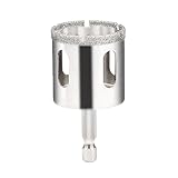 ダイヤモンド六角軸ホールソー φ5mm~φ70mm ドリルビット 電動ドリル 電動工具 切削工具 ツール 耐久性ある ガラス タイル 穴あけ 超硬 大理石 陶器 花崗岩 DIY ケース付き (φ32mm 六角軸)