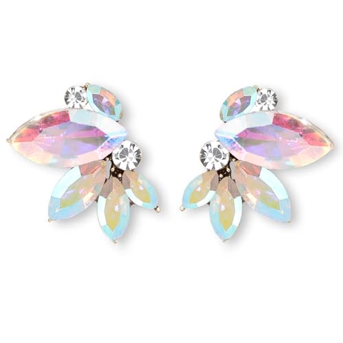 AB Rhinestone Drop Earring Sparkly Iridescent Wedding...