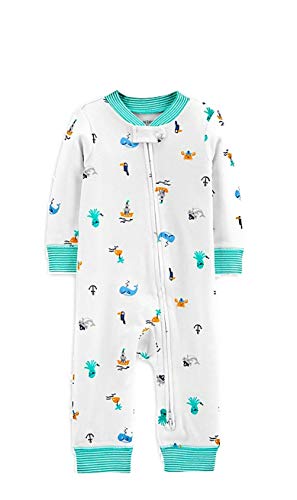 Pyjama sans pied bébé garçon blanc vert en coton premium Carter's