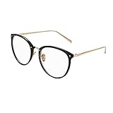 AiSi Damen vintage Retro Brille Eyewear One Size, Ohne Stärke, schwarz und Gold, Sand Black,
