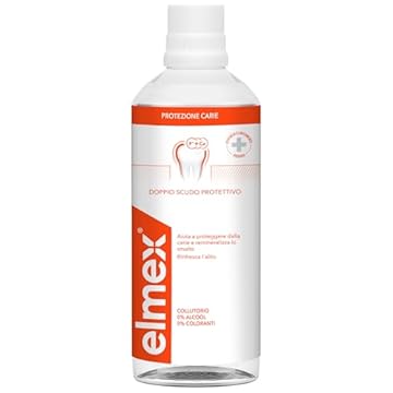 elmex Collutorio Protezione Carie 400 ml I Con Fluoruro Amminico I Doppio scudo protettivo I Rinfresca l´alito I Remineralizza lo Smalto I 0% Alcohol