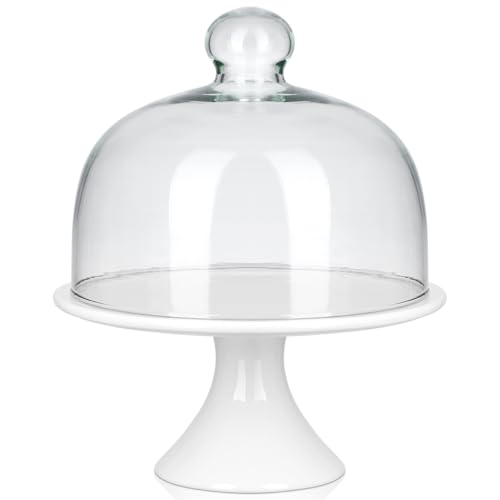 Cabilock Keramik Kuchenplatte Tortenplatte Glasglocke Teller...