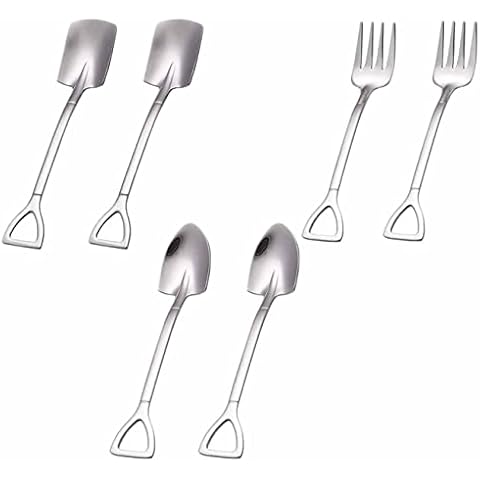 6PCS Stainless Steel Spoon Fork Set Cover