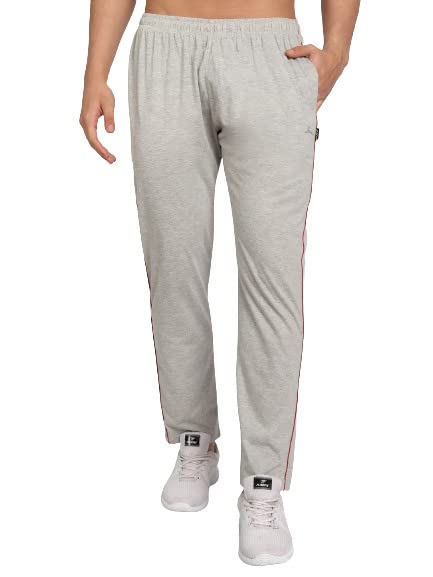 Image of Zeffit Men's Slim Fit Track Pants, Cotton, Elastic Waist, Side Pockets, Running & Gym