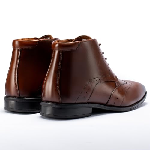 Image of Holy dove Mens Dress Boots, Premium Leather Oxford Chukka in, Non-Slip Waterproof Business Boots for Men