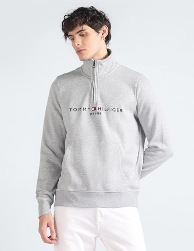 Image of Tommy Hilfiger Men Cotton High Neck Sweatshirt