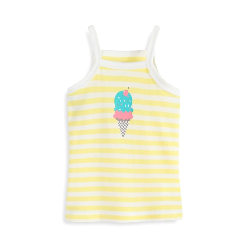 Image of 5-Pack Girls' Camisole Tank Tops 100% Cotton Shrink Resistant Secure Straps for Toddler Girls Ages 2-8