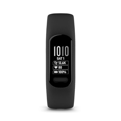 Garmin vivosmart 5, Smart Health and Fitness Activity Tracker with Touchscreen, Black, Large