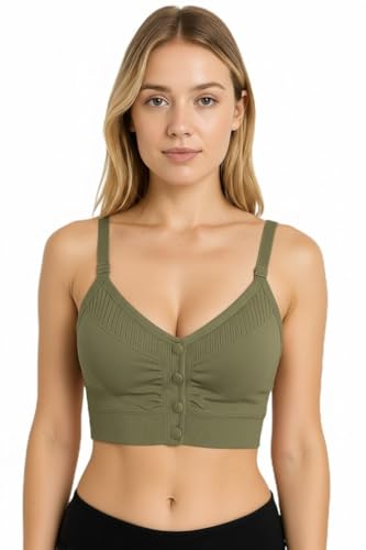 Image of Women's Maternity Nursing Bra, Front Open with Button Closure, Wirefree Padded, Seamless Inner, with Tube Bra,Pack of 1 (Free Size 30,32,34)