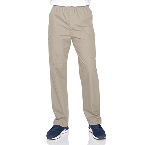 Landau Essentials Relaxed Fit 7-Pocket Elastic Cargo Scrub Pants for Men 8555