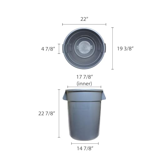 Caneca de basura redonda TrueCraftware 20 galones gris miniatura 5