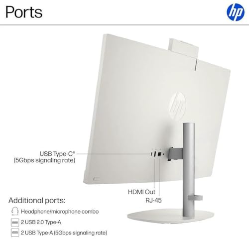 Image of HP 27 All-in-One Desktop Pc, 27'' Touchscreen FHD IPS Display, Intel Ultra 7 255U (12 Cores), Intel AI Boost (12 NPU Tops), 32GB DDR5 RAM, 2TB SSD, Windows 11Pro, Wireless Keyboard & Mouse, WiFi 6