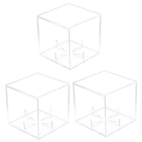 Toddmomy 3 Pçs Cubo Memorabilia Estojo De Acrílico Transparente Basquete Quadrado Ventilador De Arma