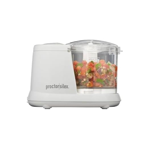 Proctor Silex Durable Mini Food Processor & Vegetable Chopper to Chop, Puree & Emulsify, 1.5 Cup, White