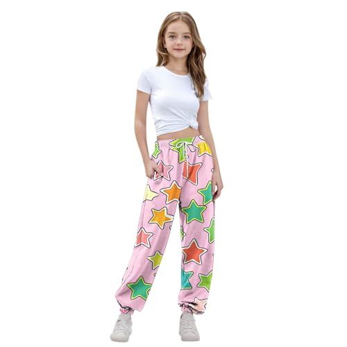 Girls Sweatpants 2025 Trendy Stars Graphic Cute Sweat Pants Kids Unisex Elastic Waist Joggers Y2k Hip Hop Streetwear3