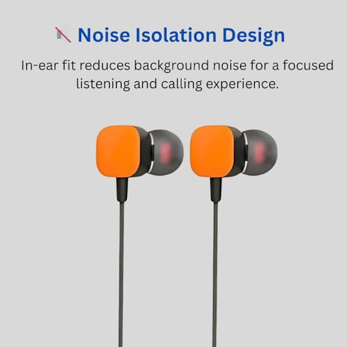 Image of Drumstone (𝐒𝐩𝐞𝐜𝐢𝐚𝐥 𝟏𝟓 𝐘𝐞𝐚𝐫𝐬 𝐖𝐚𝐫𝐫𝐚𝐧𝐭𝐲 Wired Earphones with Mic - 3.5mm Jack, HD Call Quality, Deep Bass, Noise Isolation, Tangle-Free Cable - Premium Sound for Music, Calls,