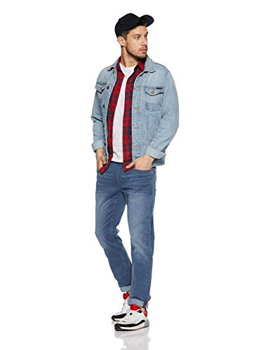 Image of Amazon Brand - Inkast Denim Co. Men's Slim Straight Fit Stretchable Jeans (IN-SS-86 MEDIUM BLUE 30)
