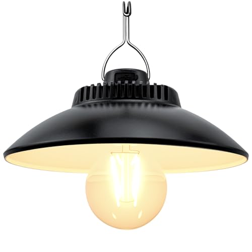 PESLNG Lanterna da Campeggio Retrò LED Ricaricabile – Luce Bianca Calda, 200 Lumen, IPX4...