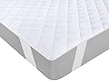 Utopia Bedding Protezione per materasso trapuntata con cinghia elastica 160x200 cm, Coprimaterasso fino a 30 CM di profondità, Topper per letto (Bianco)