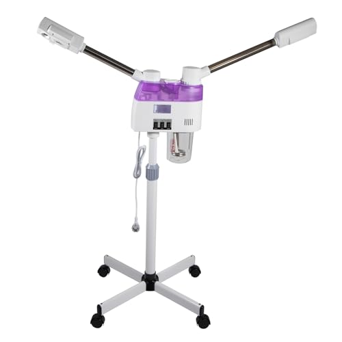 Vaporizador facial de ozono 2 en 1, 800 W, doble tubo, pulverizador frío y caliente, sauna facial, vaporizador para salón y hogar