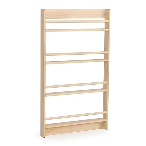 Handmade Montessori Kids 4 Tier Solid Wood Bookshelf Nursery | 39.5'' x 23.6'' x 3.6'' Wall Mounted Pine Tree Bookcase Rack Shelf Toy Storage Organiser (Nature, 39.5'' H x 23.6'' W x 3.6'' D)