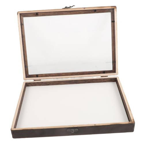 ABOOFAN 1 Set Wooden Flannel Specimen Display Case Specimen Frame Wood Insect Specimen Display Holder Acrylic Coffee