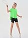 Haloumoning Girls Athletic Shirts Kids Short Sleeve Quick Dry Active Sports Tops Tees 5-14 Years Green