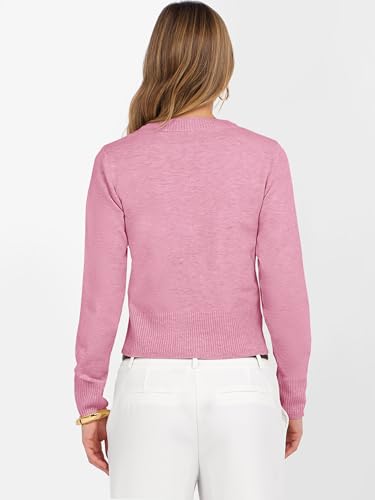 Image of ANRABESS Women's Long Sleeve Sweaters Cropped Crew Neck | Business Casual Tops,Light Weight Comfy Knit,Pullover ShortSweater,Basic Classic,Fall Fashion Winter Layer Clothes
