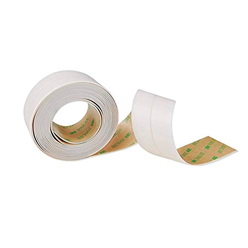 White Caulk Tape,New Silicone Waterproof Repair Strip Self Adhesive Sealing Caulk Strip Mildew Sealing Tape for Bathtub,Kitchen,Sink,Basin Edge,Shower,Toilet and Wall Edge,1.5 inch Width3.2m
