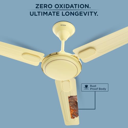 Image of Intex Aero Fighter Pro 1200MM Ceiling Fan | 380 RPM High Speed | 215 m /min Air Delivery | 14 Pole Motor | Double Ball Bearing | Inverter Compatible | Low Noise | Energy Efficient | Ivory
