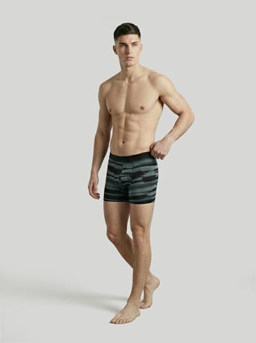 Image of TECHNOSPORT Men's Colorblock Trunks Underwear with ElastoLITE 4 Way Stretch Lightweight Breathable Moisture Wicking Soft Anti Odour Anti Microbial Comfort Fit Boxer Briefs Innerwear for Men