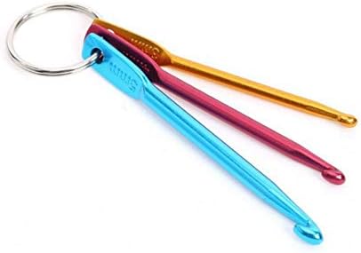 Zuoyou 4 Sets Mini Keychain Aluminum Crochet Hooks Knitting Needles 3 Sizes/Set (3mm,4mm,5mm) - 5