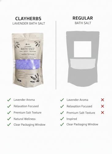 Image of Lavender Bath Salt - 1kg Bulk Pack | Pure Epsom & Sea Salt with Lavender Essential Oil | Stress Relief & Muscle Recovery Soak | Natural Aromatherapy for Better Sleep & Soft Skin | Ideal for Foot & Body Spa