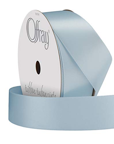 Image of Berwick Offray 064573 7 /8 inch Wide Single Face Satin Ribbon, Light Blue, 6 Yds