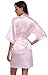 season dressing Women Satin Kimono Short Floral Satin Robe Bridesmaid Bridal Bathrobe Silky Sleepwear for Wedding Party, Pink S/M
