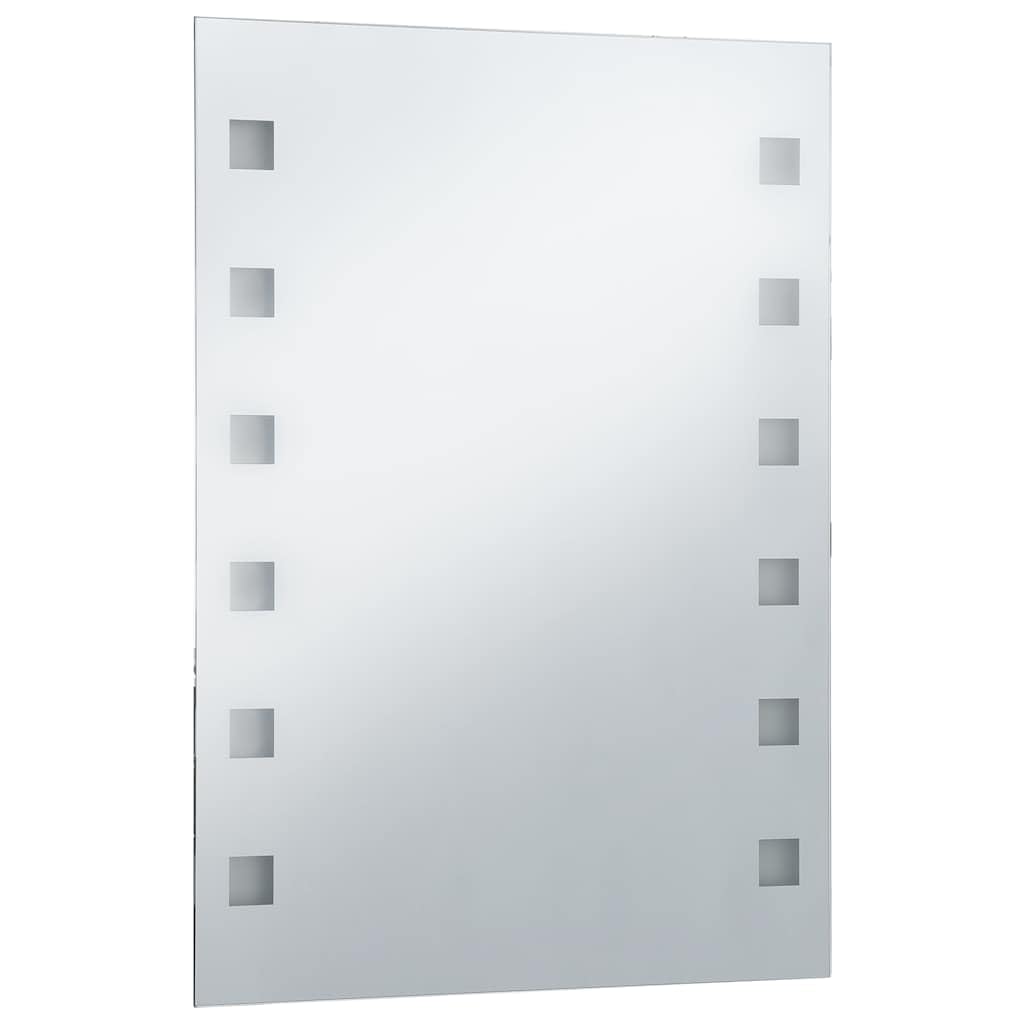Espejo de baño LED 60 x 80 cm con protección IP44, 1 espejo con adaptador y material de montaje para iluminación precisa y luz difusa, ideal para maquillaje