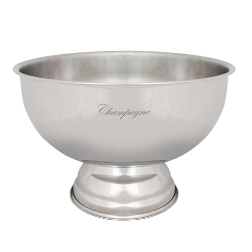 Rink Drink 35cm Engraved Stainless Steel Champagne Ice Bucket Luxury Wine Cooler for Parties Weddings Events & Home Entertaining